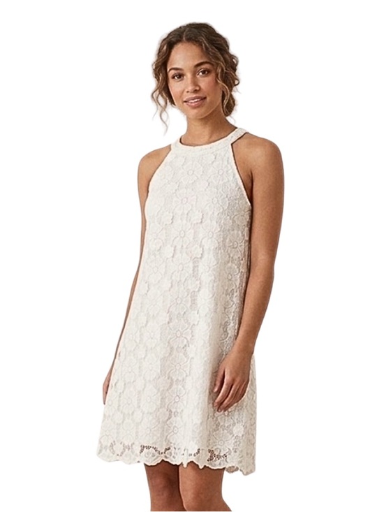 Altar'd State Dresses & Skirts - Altar’d State Ivory Floral Lace Calliel Halter Swing Dress Size Large
